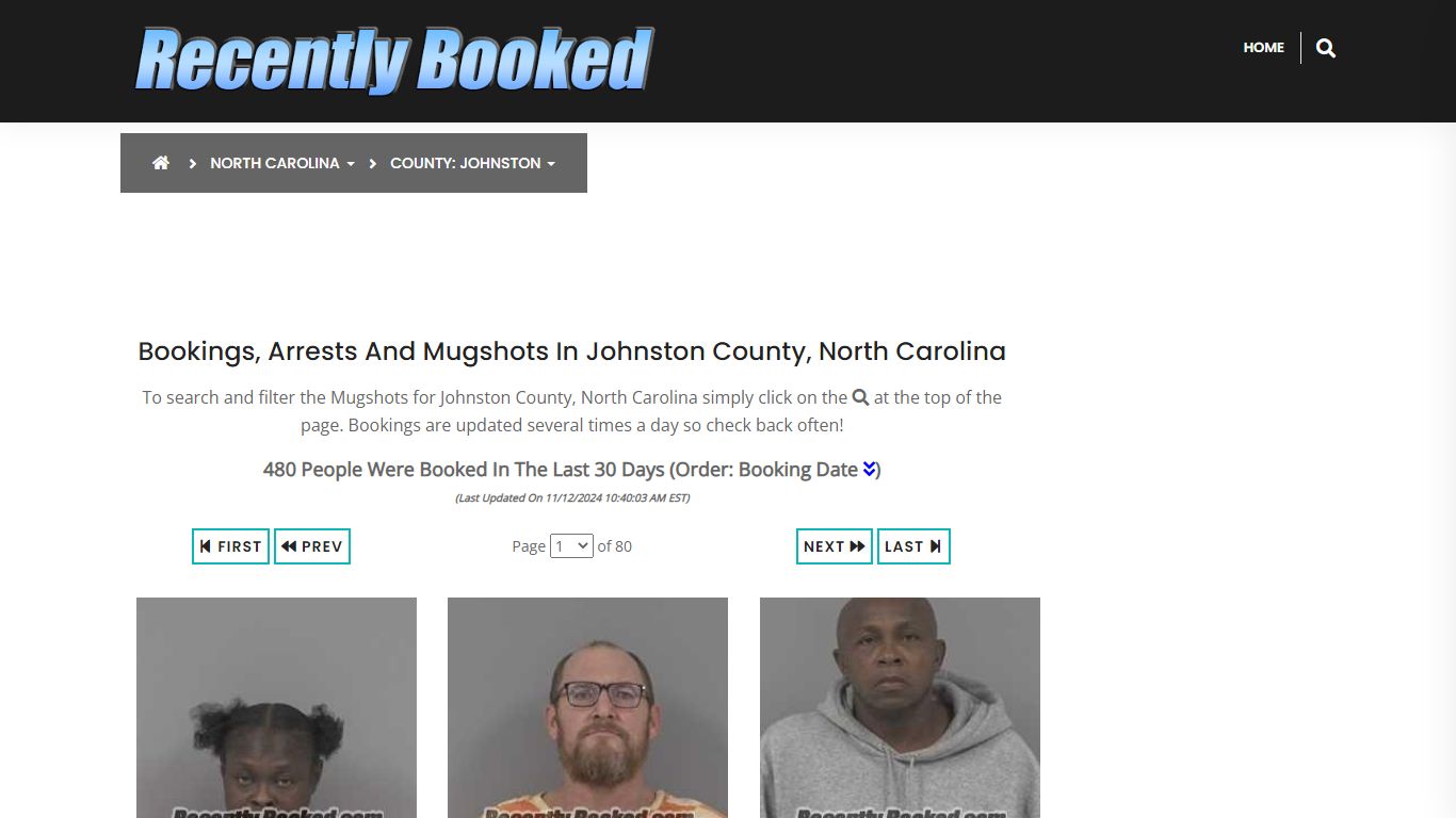 Bookings, Arrests and Mugshots in Johnston County, North Carolina